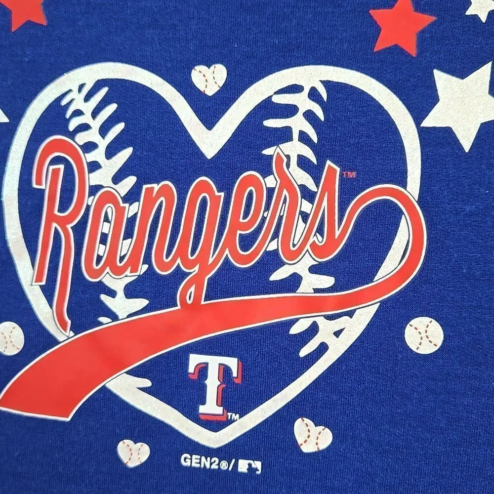 Genuine Merchandise Girls Texas Rangers Dress MLB Baseball Fan Knit Game Outfit